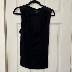 Atmosphere cowl neck lace detail blouse